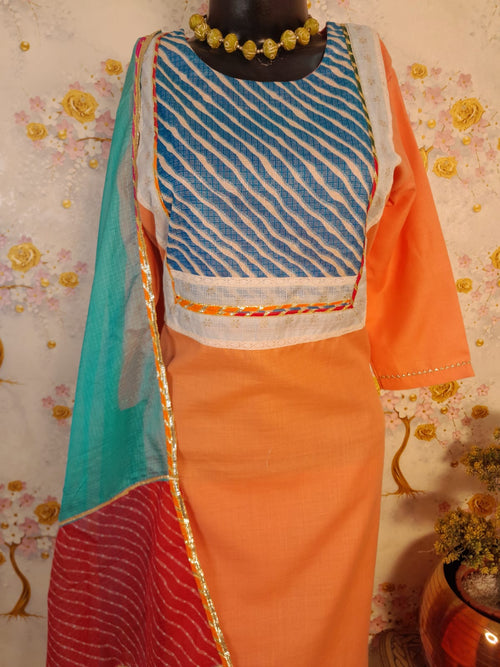 Designer Handloom Cotton Patch work Suit