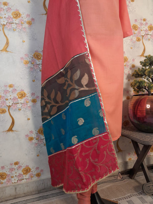 Designer Handloom Cotton Patch work Suit