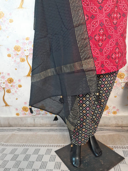Designer Yok Cotton Bandhej Print Suit