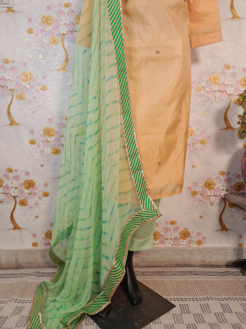 Golden Yellow Soft Silk Zardozi Work Suit