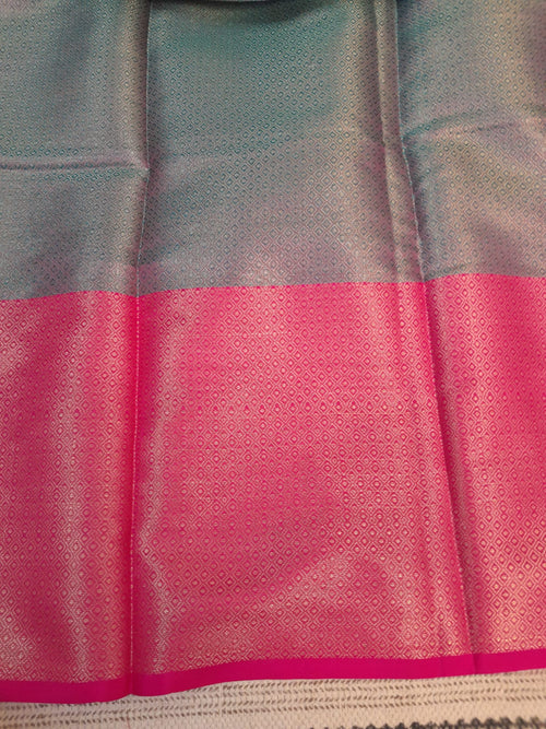 Antique Sea Green Color Banarsi Silk Zari woven saree