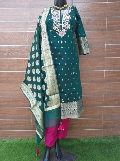 Banarsi Silk Gotta Patti Work Suit