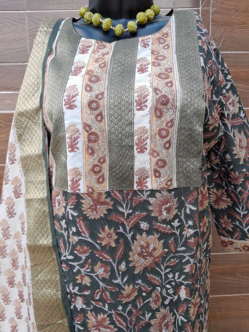 Black Color Maheshwari Silk Stitiched Suit