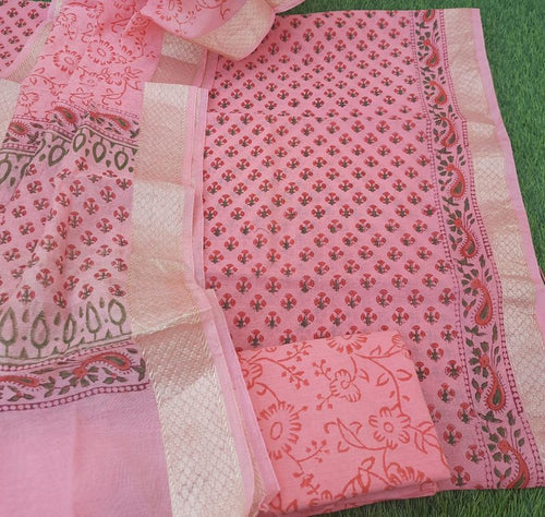 Peach Color Maheswari Silk Suit