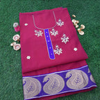 Maroon Chanderi Hand Work Kurta