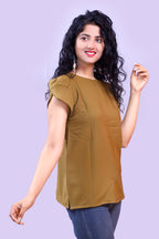 Brown Soft Crape Top