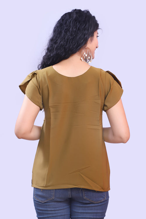 Brown Soft Crape Top