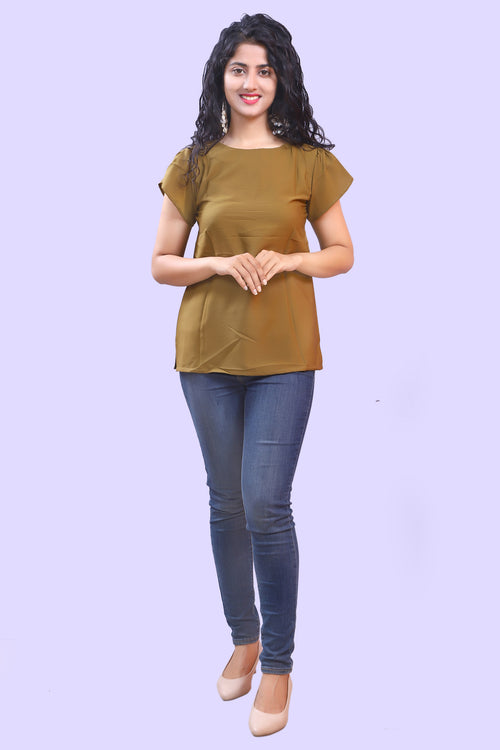 Brown Soft Crape Top