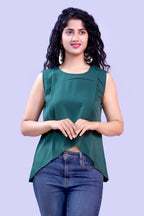 Bottle Green Soft Crape Top