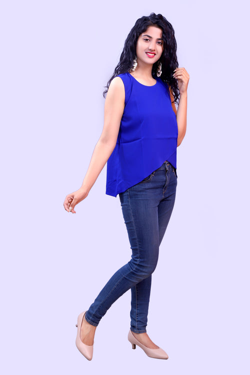 Royal Blue Soft Crape Top