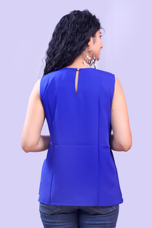 Royal Blue Soft Crape Top