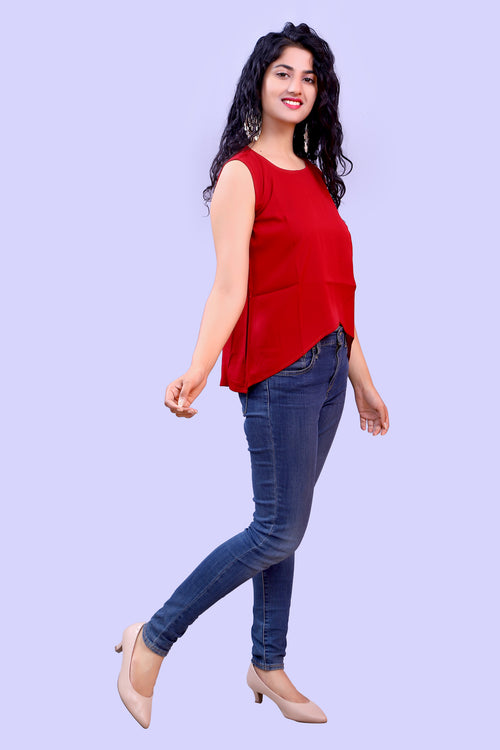 Maroon Soft Crape Top