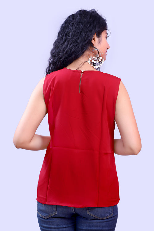 Maroon Soft Crape Top