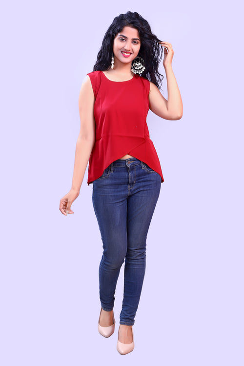 Maroon Soft Crape Top