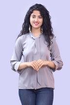 Grey Soft Crape Top