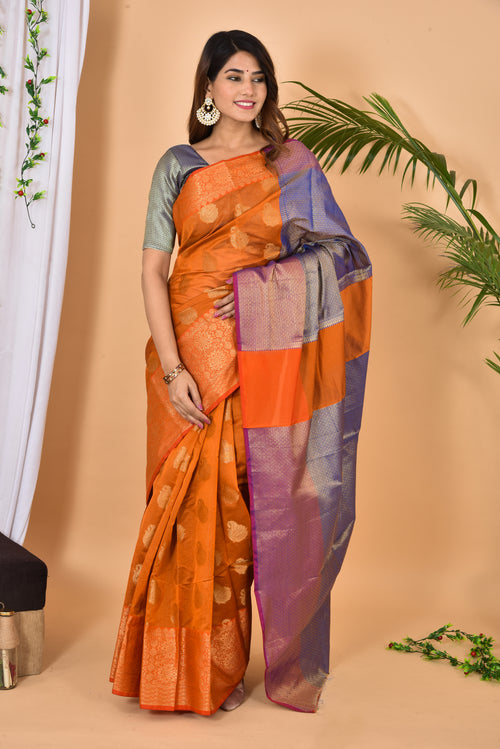 Beautiful Banarasi Zari Weaving Saree With Blouse