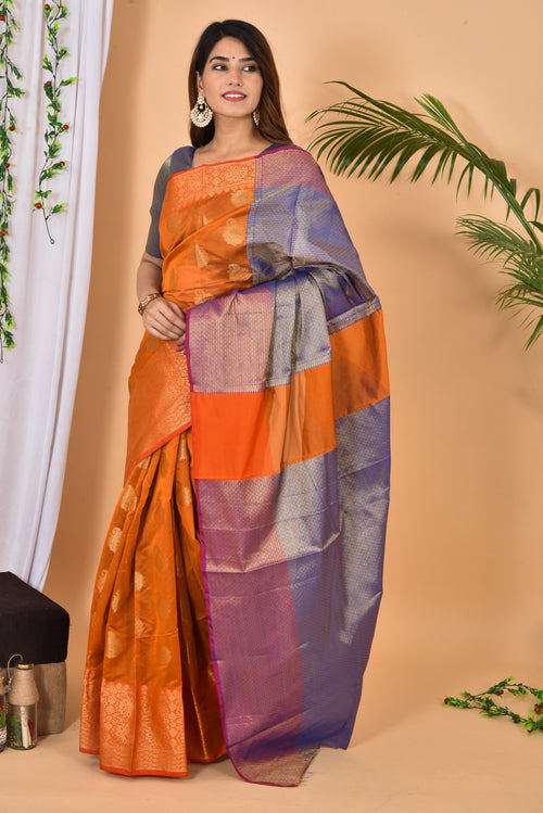 Beautiful Banarasi Zari Weaving Saree With Blouse
