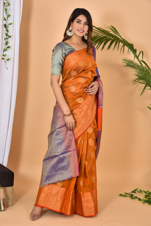 Beautiful Banarasi Zari Weaving Saree With Blouse