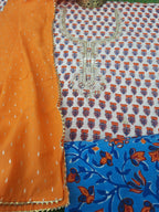 Block print cotton gotta patti suit