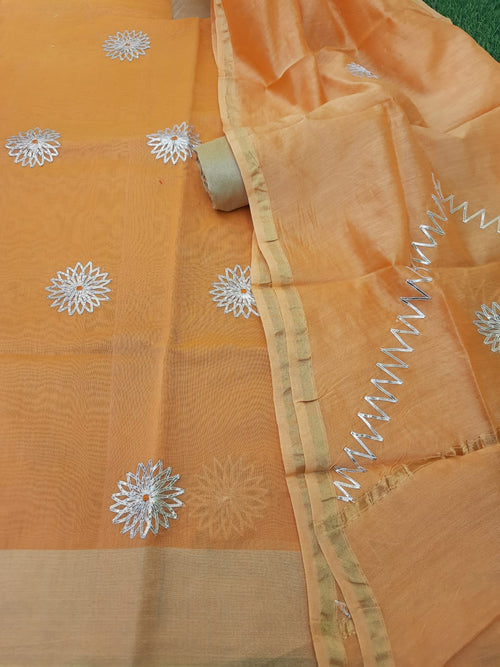 Chrome Yellow Gotta Patti Work suit - Aaditri fab