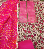 Designer yoke with digital print dress material