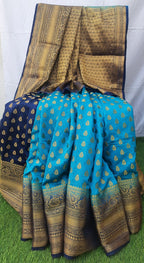 Blue color banarsi silk saree