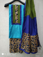 Blue Designer crape Suit