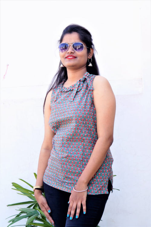 Beautiful Light Green Cotton Top