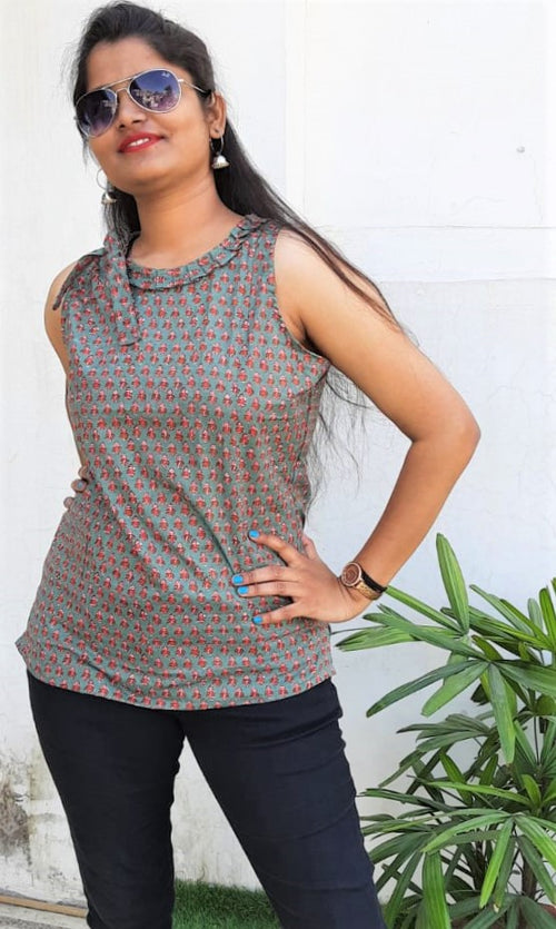 Beautiful Light Green Cotton Top