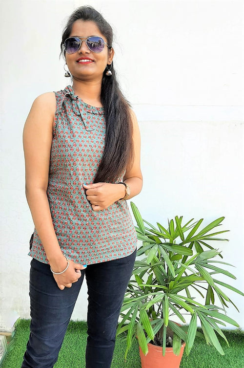 Beautiful Light Green Cotton Top