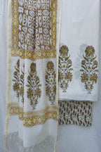 Off White Chanderi Silk Suit With Chanderi Dupatta
