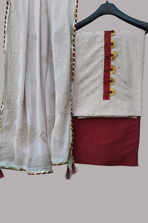 Pastel Shade Chanderi Weaving Suit