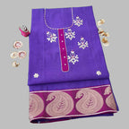 Purple Chanderi hand work Kurtis