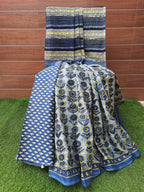 Pastel color mulmul cotton  saree