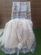 Block Print Pure Kota Doriya Hand Block Print With Zari Border Saree