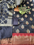 Black Color Banarsi Silk Suit With Banarsi Silk Dupatta