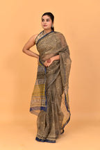 Bagru Print Kota Doria Hand Block Print Saree