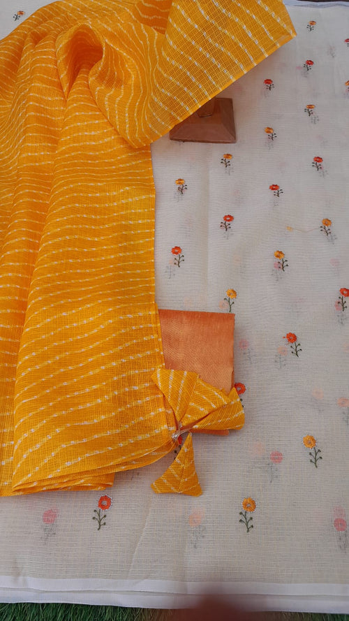 KOTA DORIA EMBROIDERY SUIT WITH  KOTA LAHARIYA DUPATTA