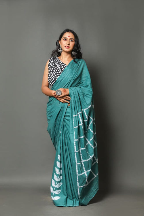 Pastel Green Color Soft Mulmul Cotton Saree