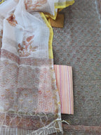 kota doriya  hand block print dress material