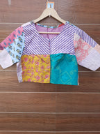 Basic Multicolor patch work cotton blouse