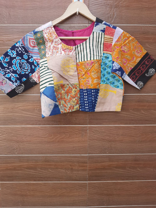 Designer multicolor patch work blouse
