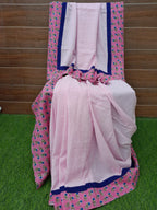 Designer Handloom Cotton Pink Color Katha Weaved Saree
