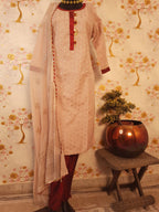 Pastel Color Soft Silk Designer  Suit With Chiffon Dupatta