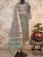 PASTEL GREEN COLOR MAHESHWARI SILK SUIT
