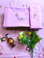 Lavender Color Cotton Suit With Chiffon Dupatta