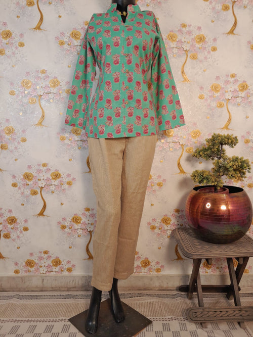 RAMA GREEN COLOR COTTON TOP