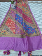 Multicolor Digital Print Chanderi Silk Dupatta