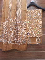 Pastel Color Batik Print  Cotton With mulmul Dupatta