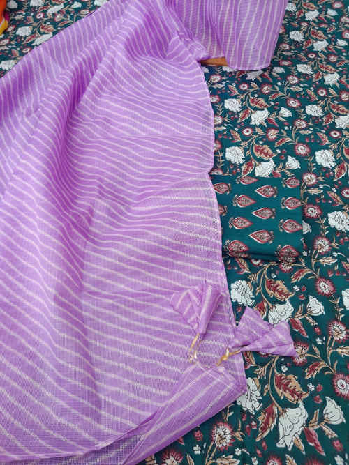 Cotton suit with kota dupatta